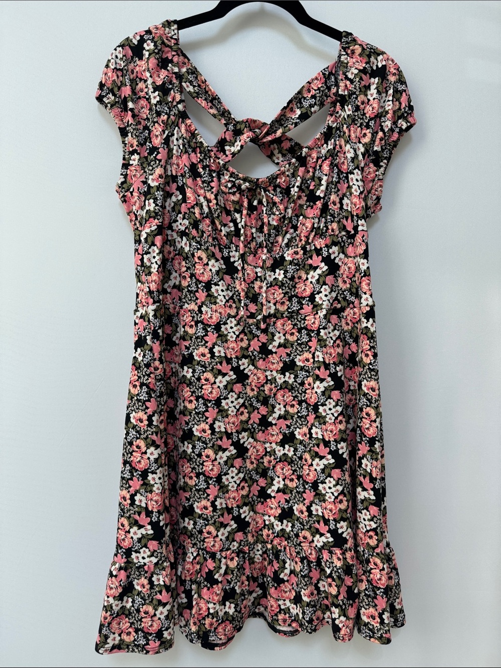 The General Good Rebyl Knit Floral Criss Cross Back Dress